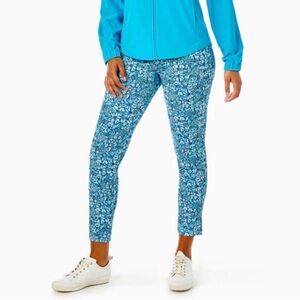 Lilly Pulitzer Luxletic Corso Pant UPF 50+ Cumulus Blue Blooming Together